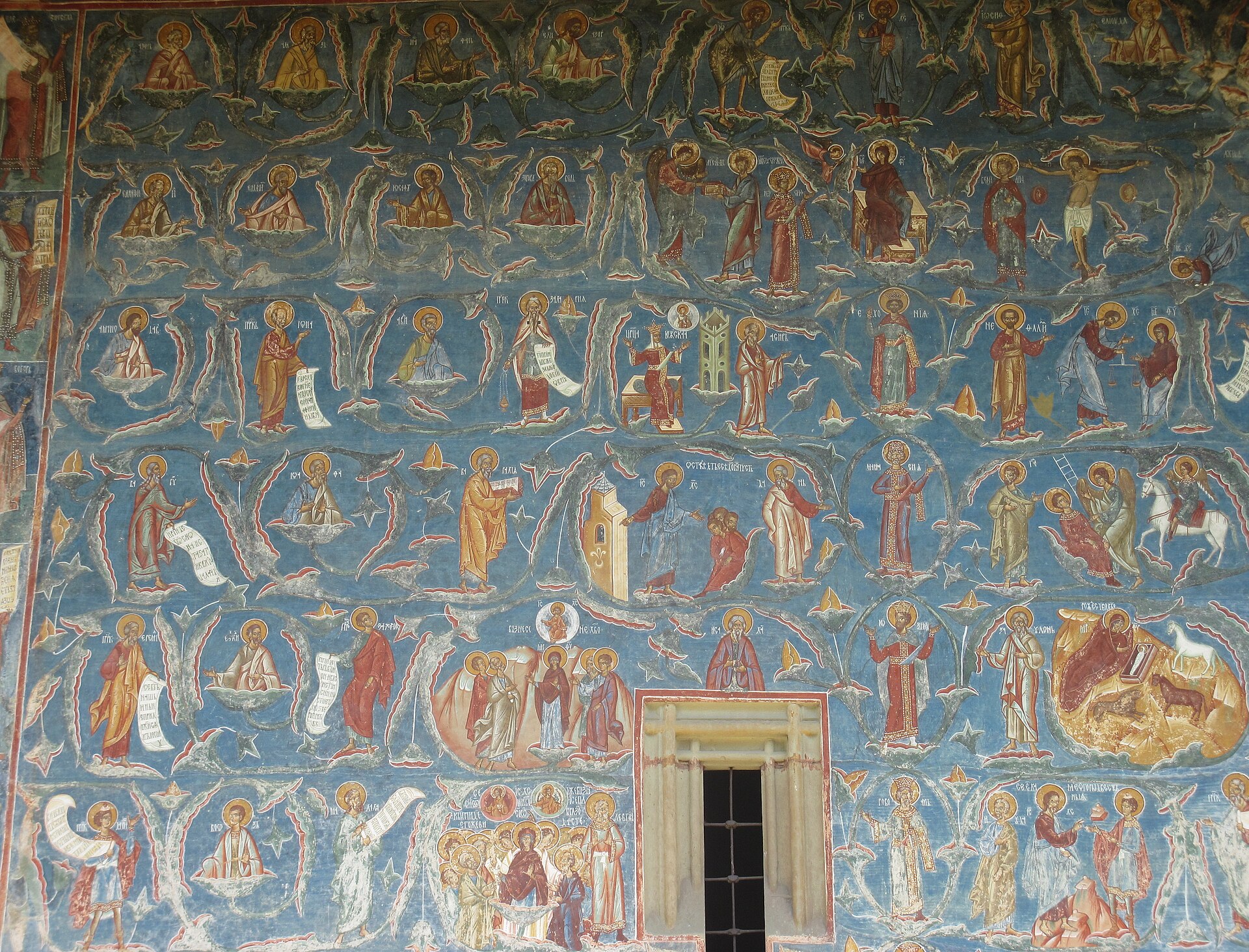 Voronet monastery exterior frescoes